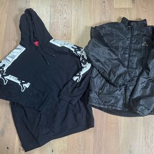 Kappa Black and Silver Men's Hoodie and Jacket Set